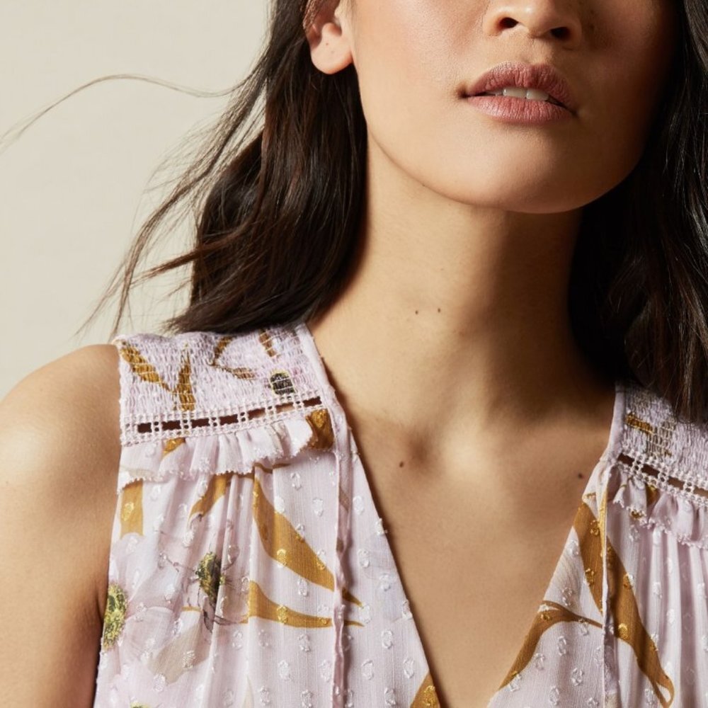 NWT Ted Baker Pink JIYLENA Cabana Sleeveless Top - Picture 2 of 10